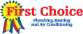 A yellow award ribbon with "First Choice" in red and "Mortgage" in blue on a black background.